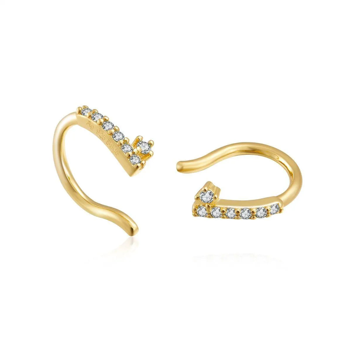 Ear cuff piercing con circonitas, diseño brillante para decorar la oreja