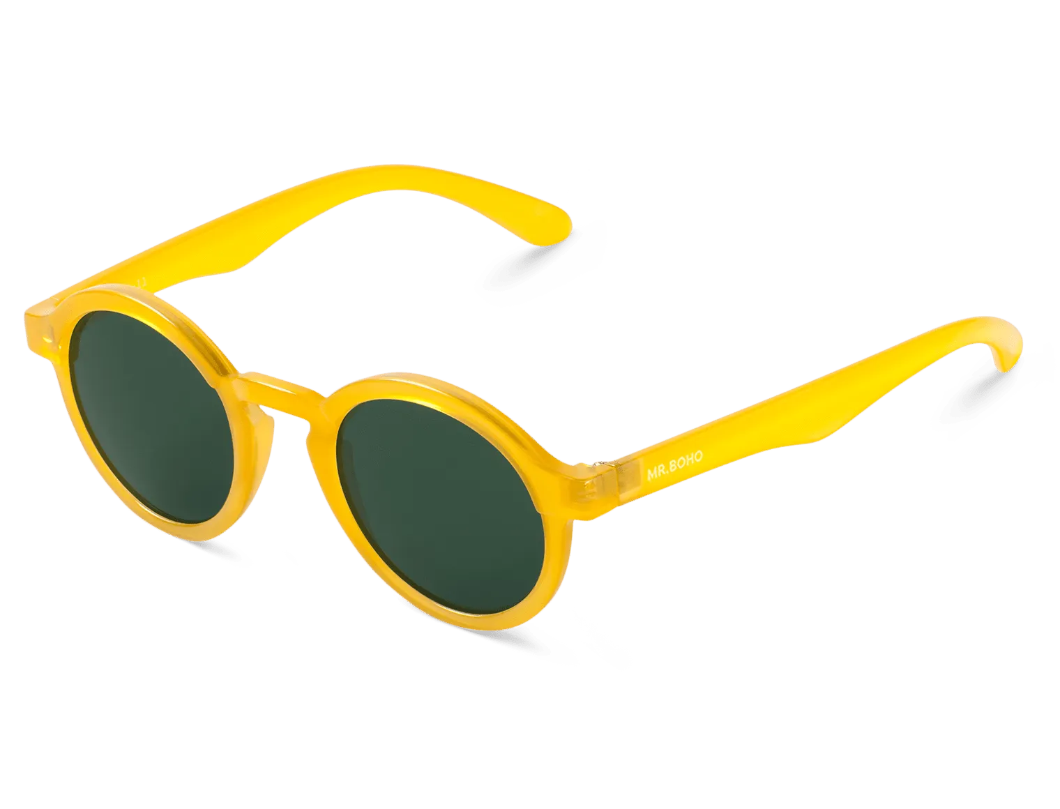 Gafas de sol Mr. Boho DALSTON Honey en vista lateral, detalle de la patilla