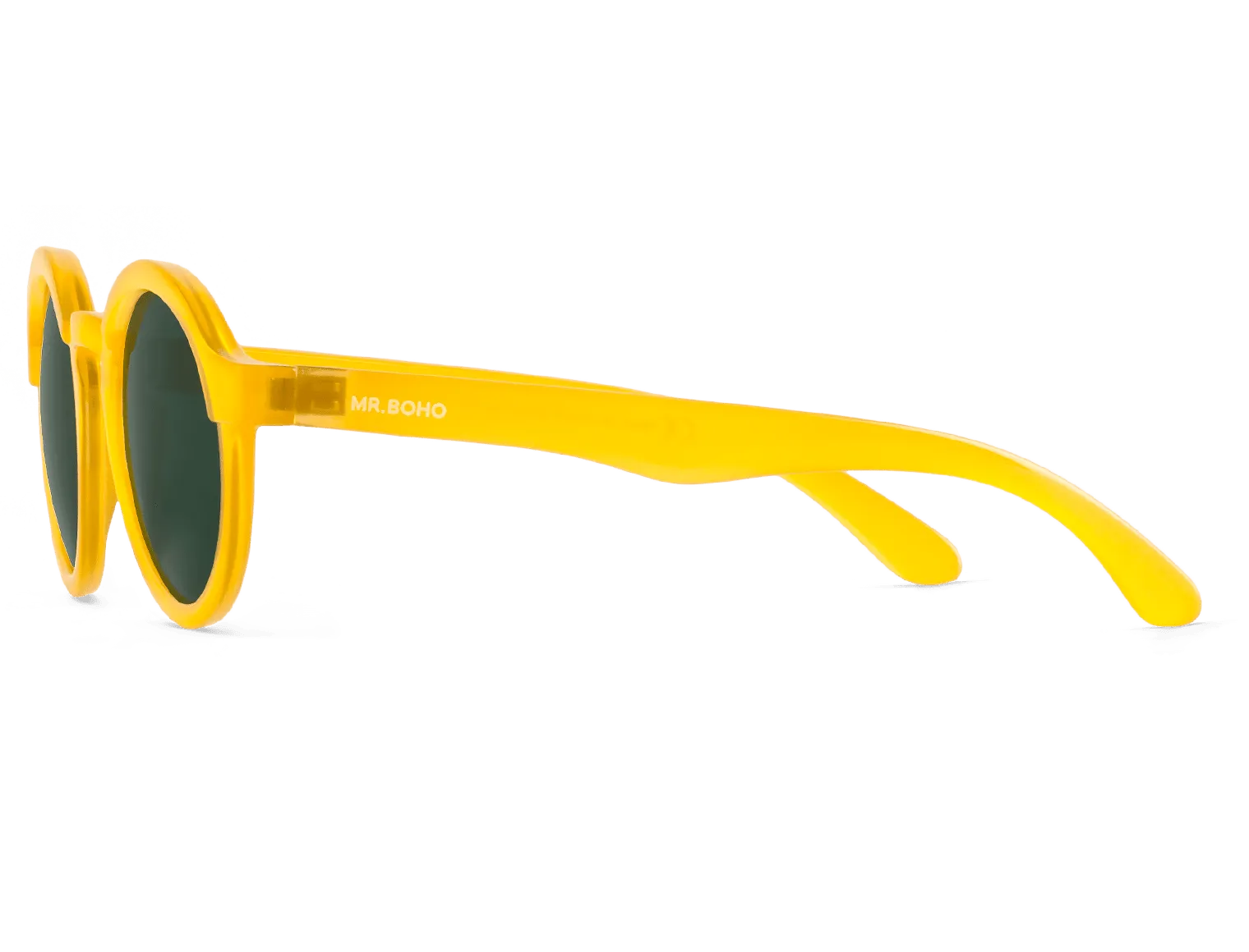 Gafas de sol Mr. Boho DALSTON Honey en vista oblicua, mostrando montura y lentes