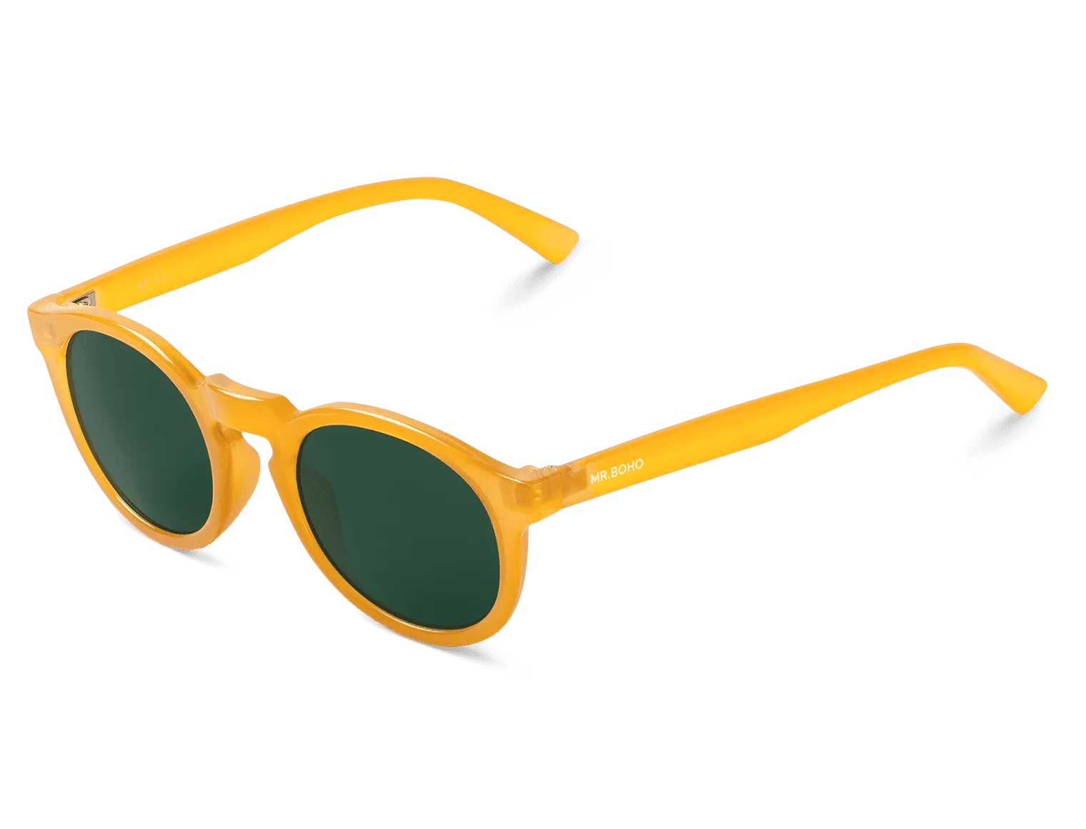 Gafas de sol Mr. Boho JORDAAN Honey en vista lateral, detalle de la patilla