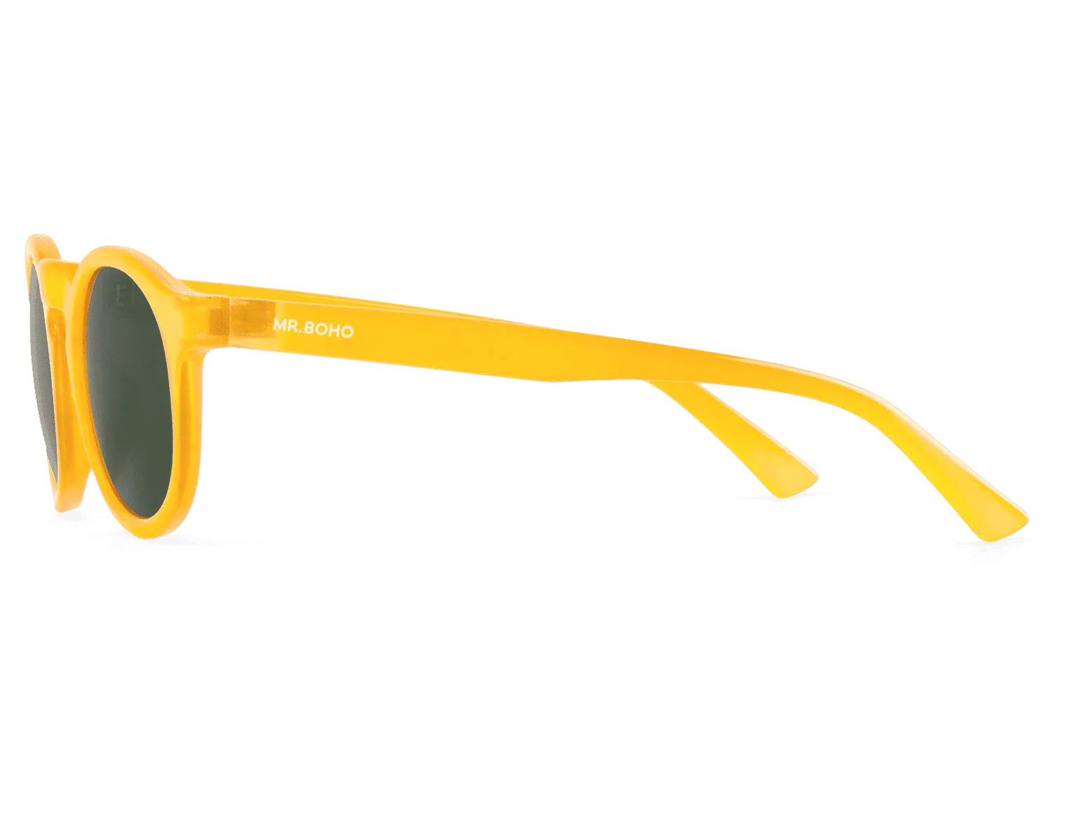 Gafas de sol Mr. Boho JORDAAN Honey en vista oblicua, mostrando montura y lentes