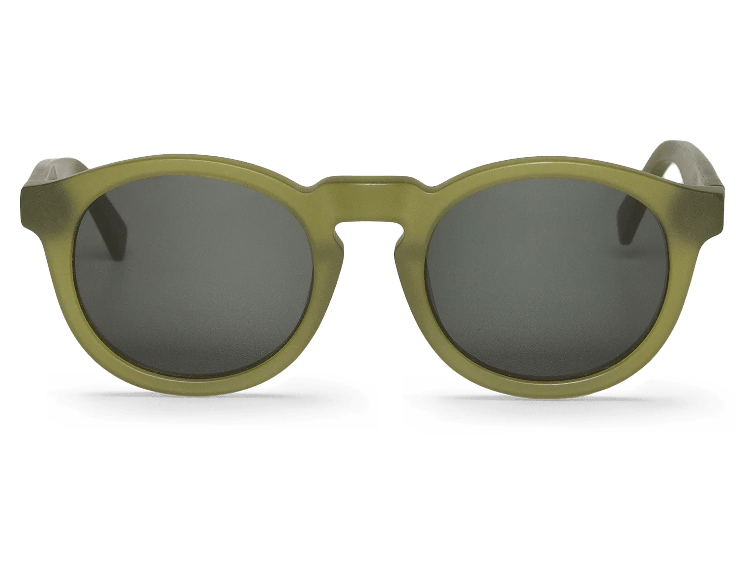 Gafas de sol Mr. Boho JORDAAN Matte Basil en vista frontal, montura verde de acabado mate