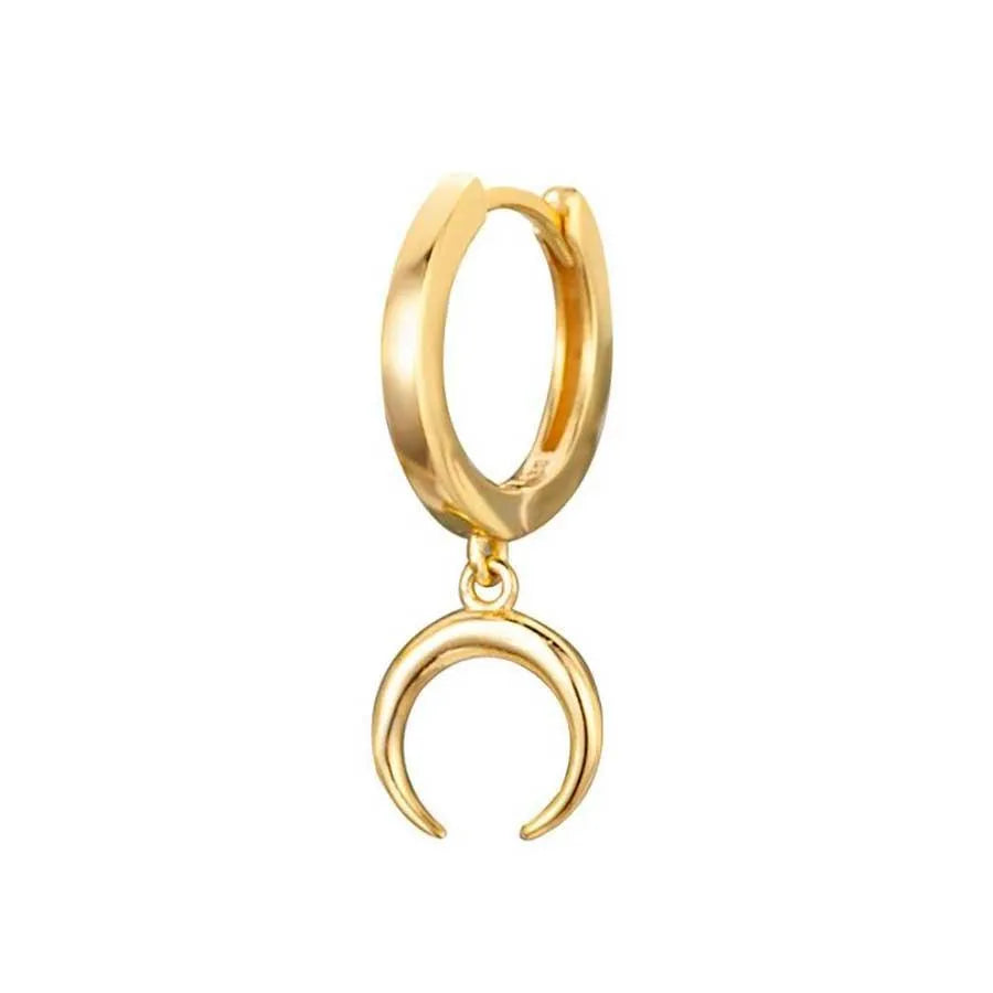 Pendiente Aro Luna Invertida - Cobalto Accesorios , Joyería Valencia