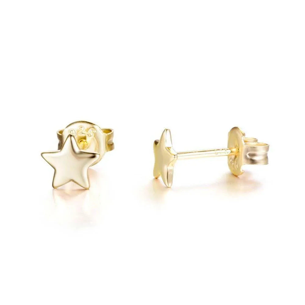 Pendiente Estrella de Plata 925 y Oro - Cobalto Accesorios , Joyería Valencia