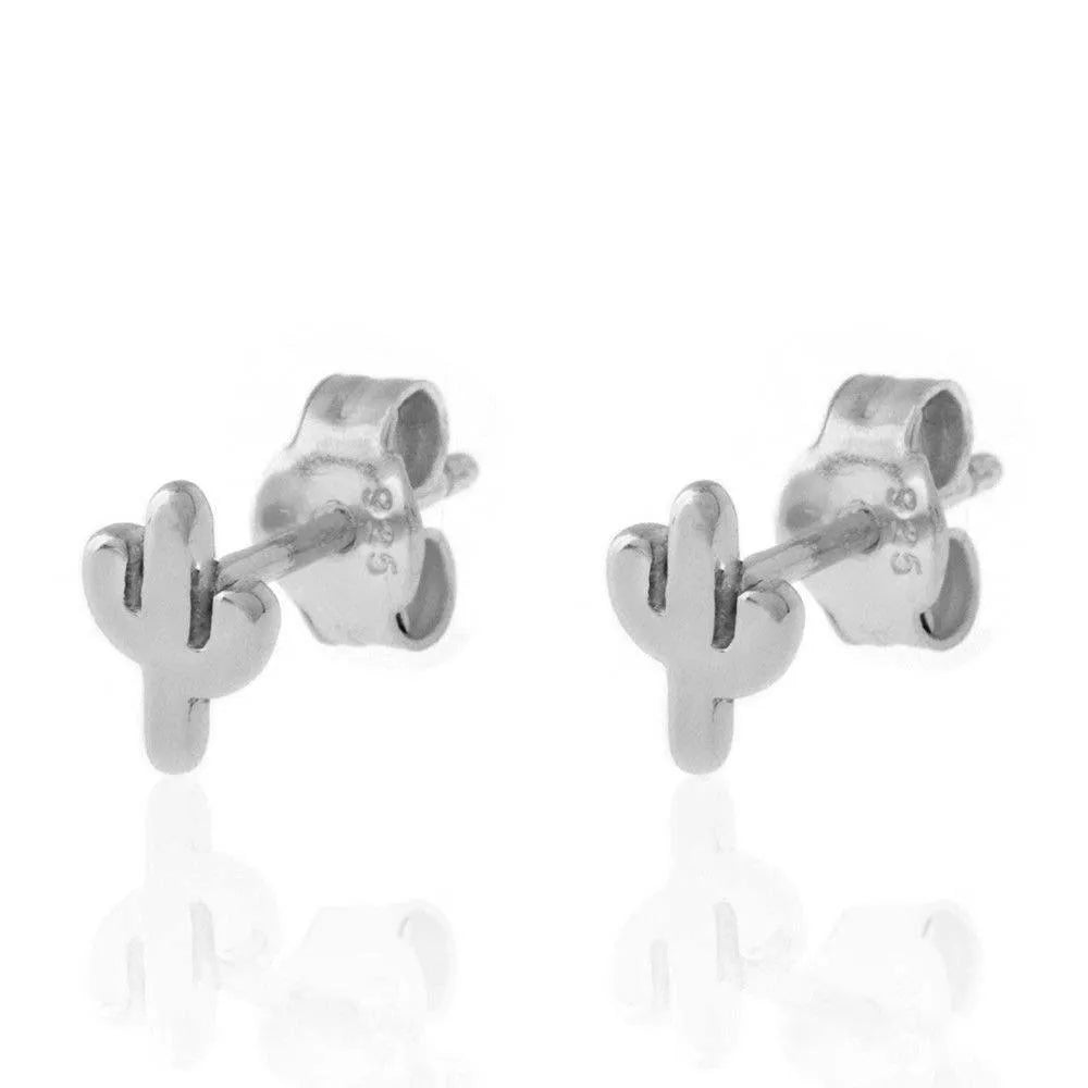 Pendiente Mini Cactus de Plata - Cobalto Accesorios , Joyería Valencia