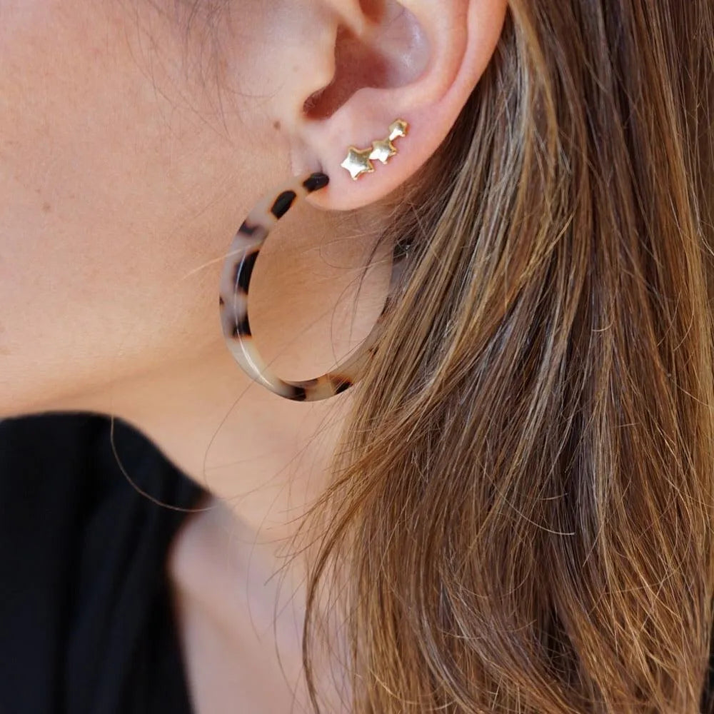 Pendiente Trepador 3 Estrellas 14mm - Cobalto Accesorios , Joyería Valencia