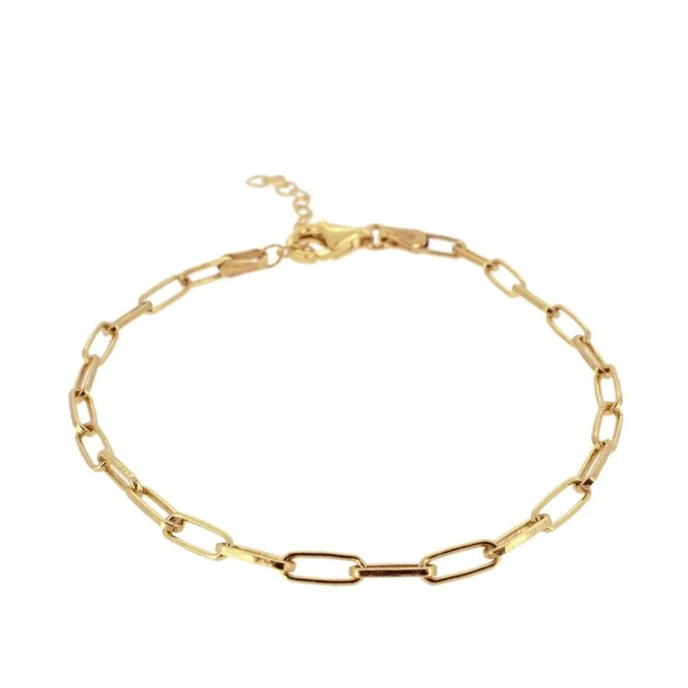 Pulsera de eslabones en plata 925 y baño de oro, diseño clásico y versátil
