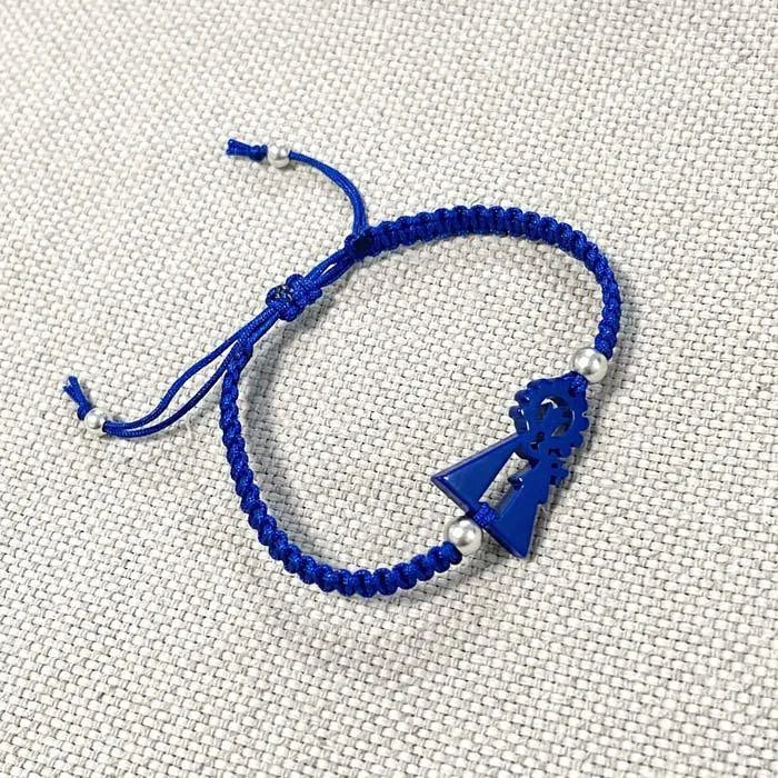 Pulsera Macramé Virgen Desamparados - Cobalto Accesorios