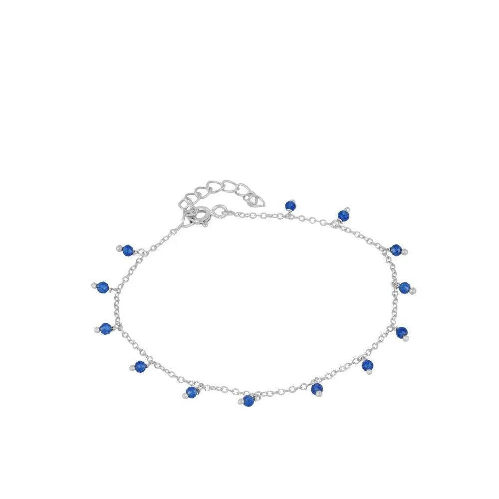 Pulsera de piedras semipreciosas en plata con jade azul – Cobalto Accesorios, Joyería Valencia