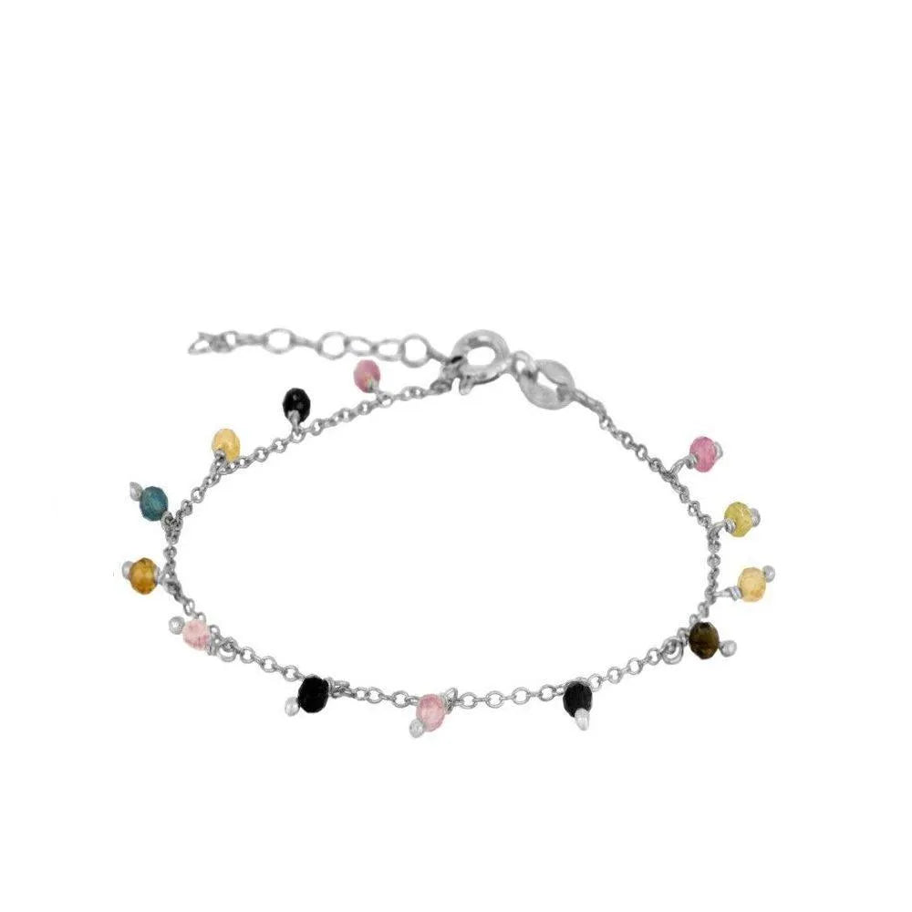 Pulsera de piedras semipreciosas en plata con turmalina – Cobalto Accesorios, Joyería Valencia