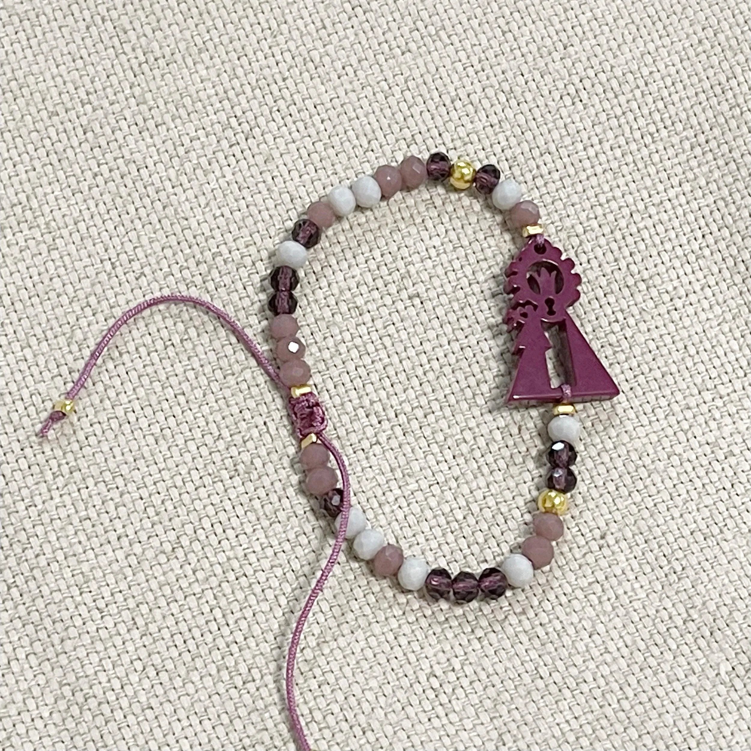 Pulsera Virgen Desamparados Bolitas Colores - Cobalto Accesorios , Joyería Valencia