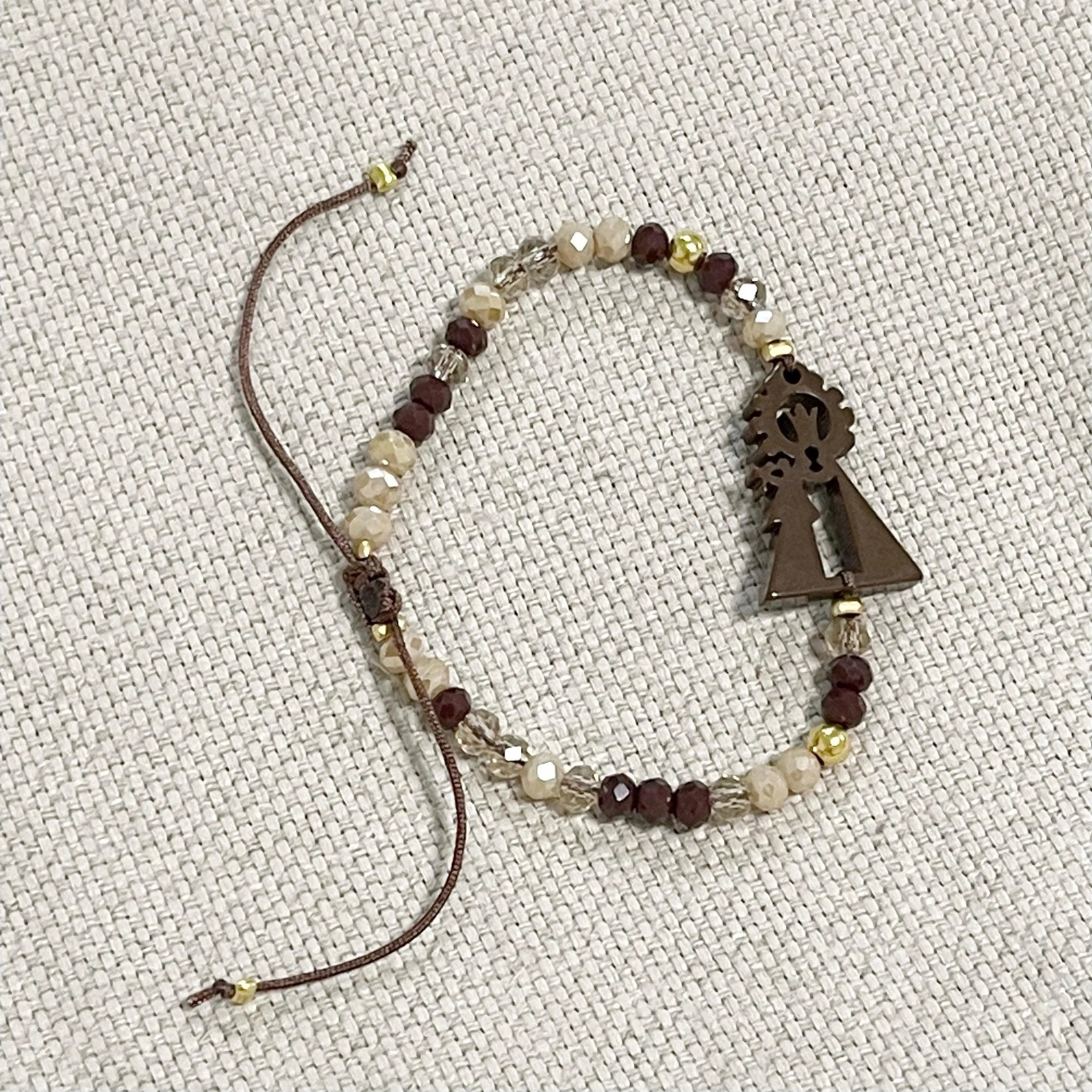 Pulsera Virgen Desamparados Bolitas Colores - Cobalto Accesorios , Joyería Valencia