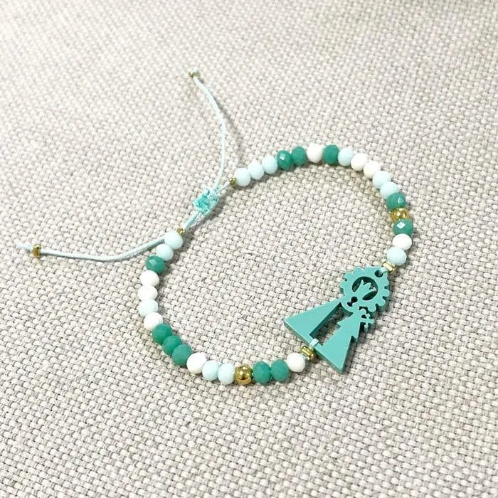 Pulsera Virgen Desamparados Bolitas Colores - Cobalto Accesorios , Joyería Valencia