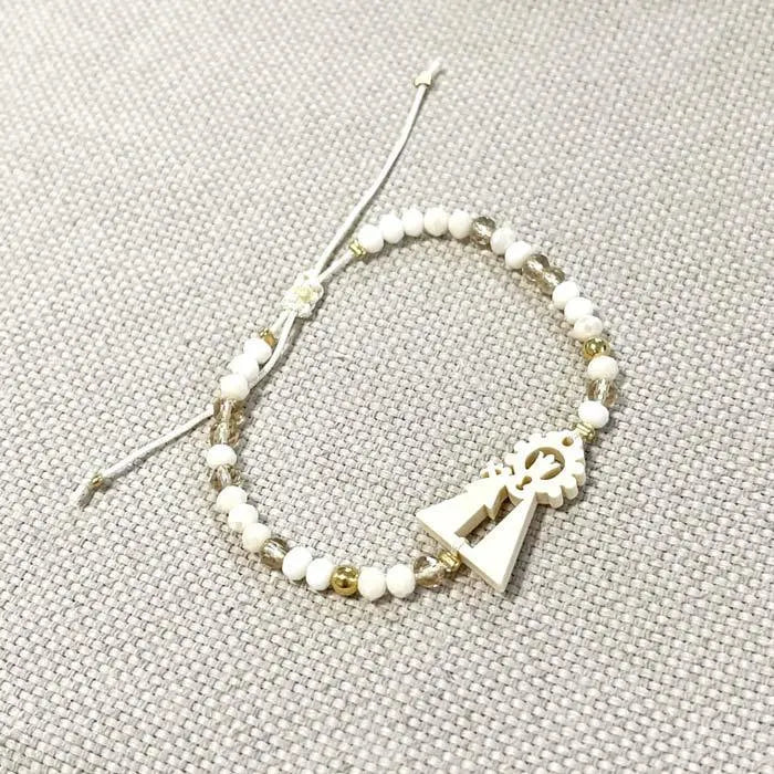 Pulsera Virgen Desamparados Bolitas Colores - Cobalto Accesorios , Joyería Valencia